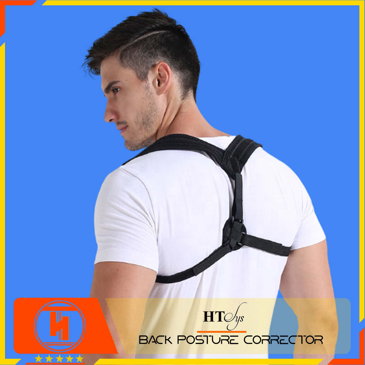 Đai chống gù lưng cao cấp HT SYS Back Posture Corrector - Freesize - Màu đen