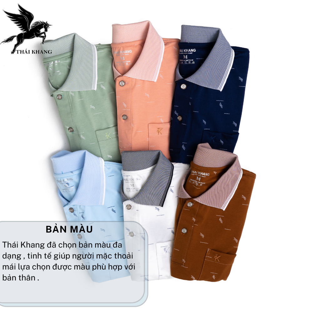 Áo thun nam trung niên họa tiết THÁI KHANG vải cotton mềm mặc thoải mái ATHUN33