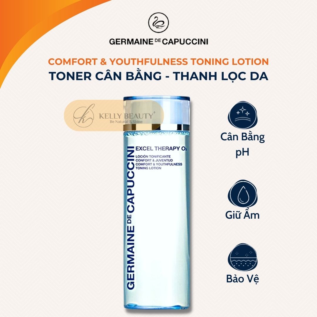 Lotion Oxy Cân Bằng Độ pH và Thanh Lọc Da Germaine ET O2 Comfort &amp; Youthfulness Toning Lotion | Kelly Beauty