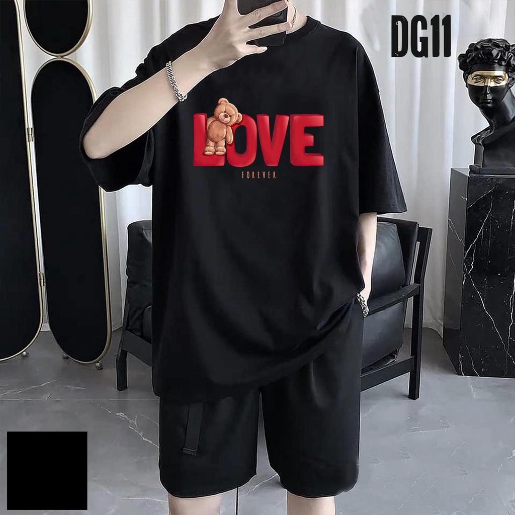 ÁO THUN NAM NỮ UNISEX love forever gấu đứng