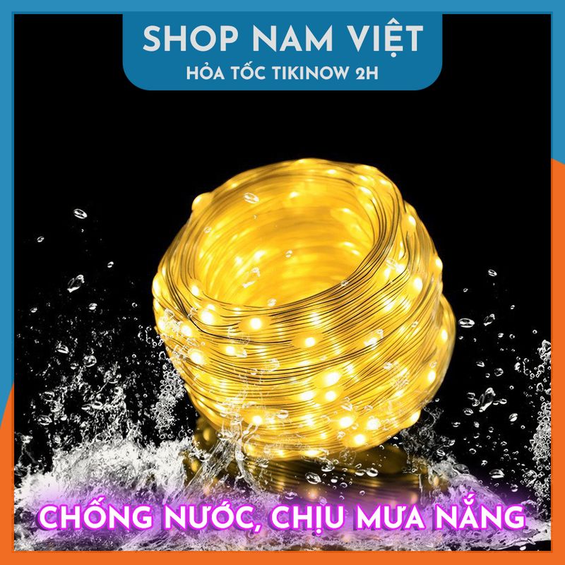 [Nguồn 220V] Đèn Led Đom Đóm Hạt Gạo Chống Nước Trang Trí Ngoài Trời, 8 Chế Độ Nháy