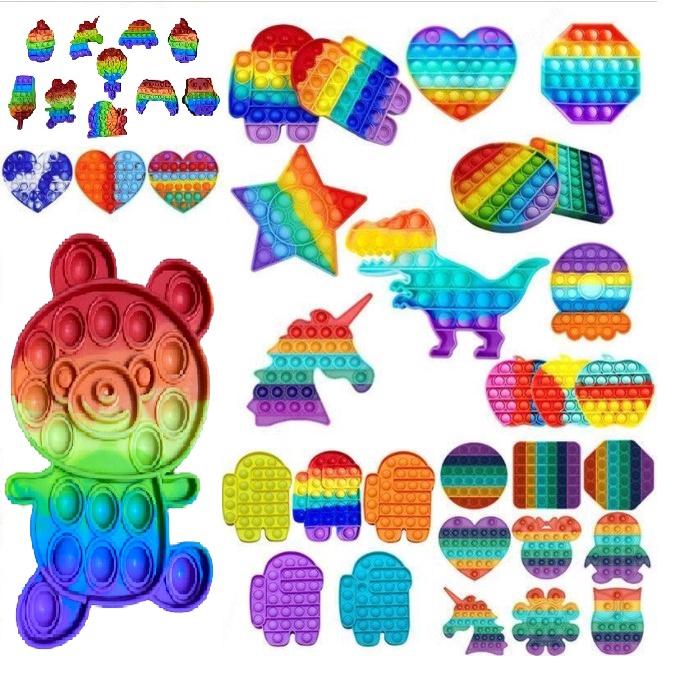 Đồ Chơi Bóp Tay Xả Stress Nhiều Màu Sắc Đôc Đáo 2021 pop it fidget toy giá rẻ , Đồ Chơi Bóp Bóng