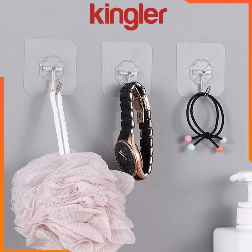 Set 10 Móc Treo Tường Trong Suốt, Móc Dán Tường Siêu Dính, Treo Đồ Dùng Cá Nhân, Tiện Dụng Gia Đình, Kingler 2213Set10