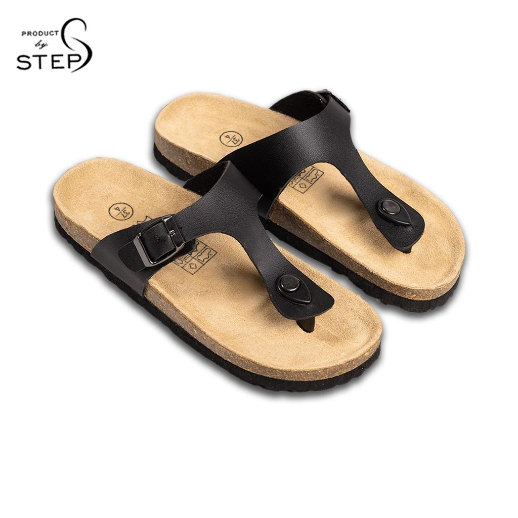 Dép đế trấu Unisex Da tổng hợp quai kẹp