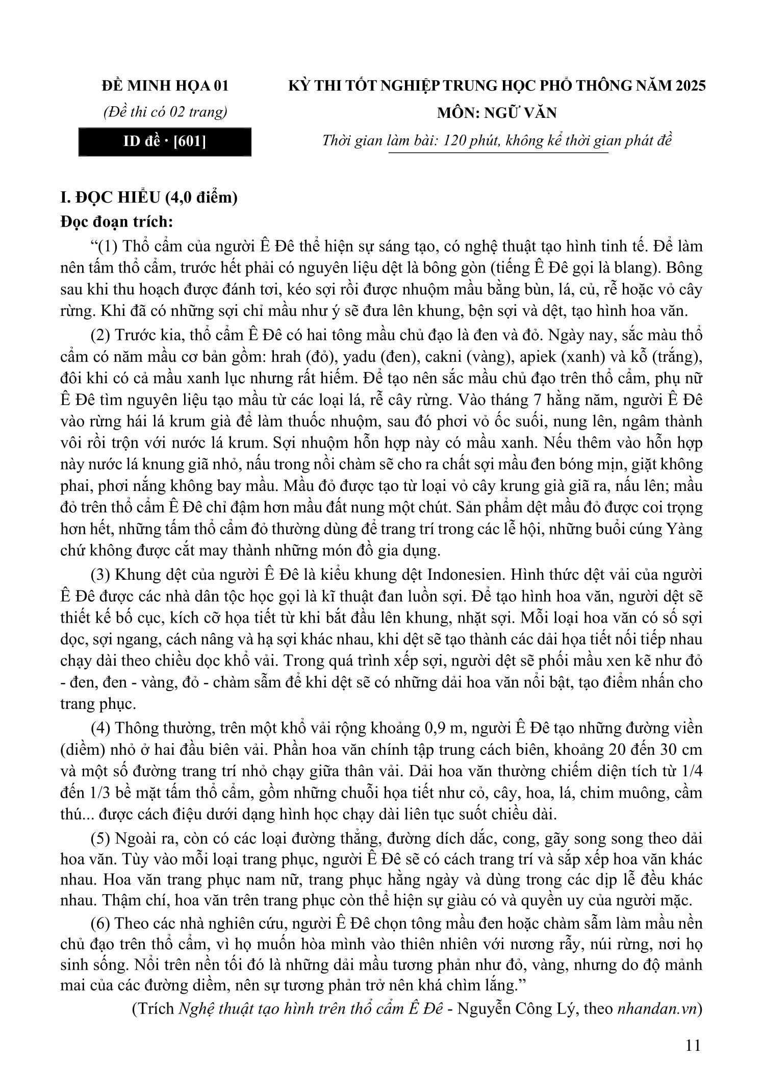 Sách - 100 Đề Minh Họa Tốt Nghiệp THPT 2025 - Môn Ngữ Văn