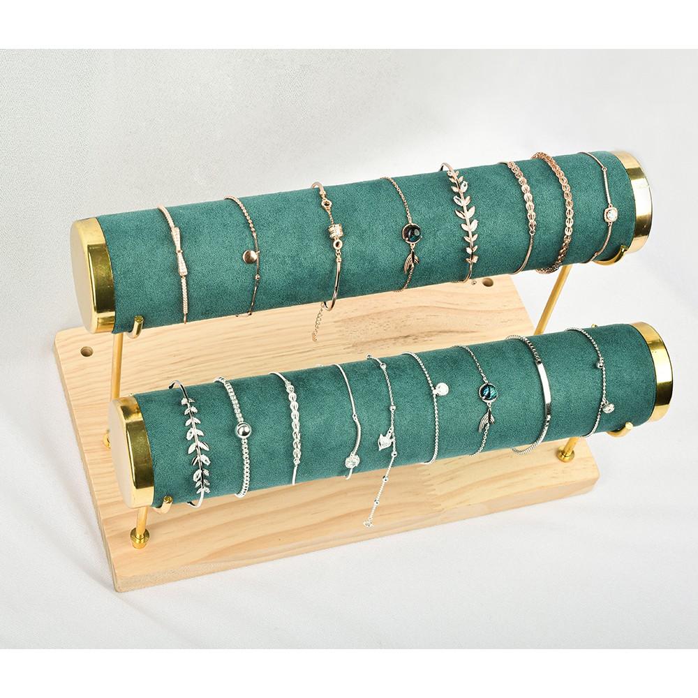 Lắc Tay Bạc Đính Hạt Bi Mon Lilas Lá V112114/5