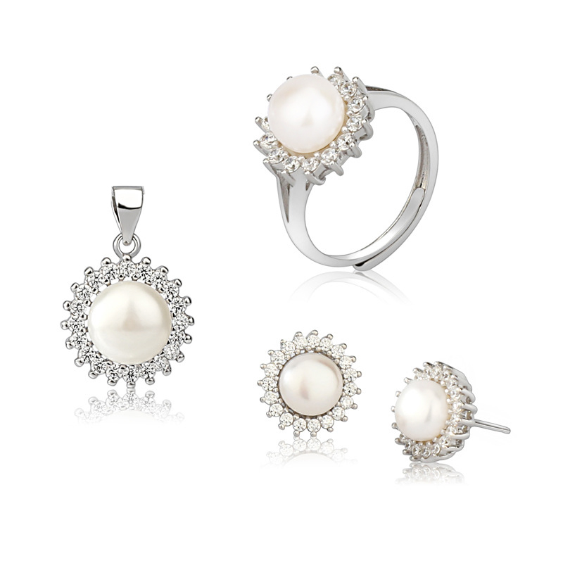 Bộ trang sức ngọc trai thiên nhiên T-3 Bảo Ngọc Jewelry