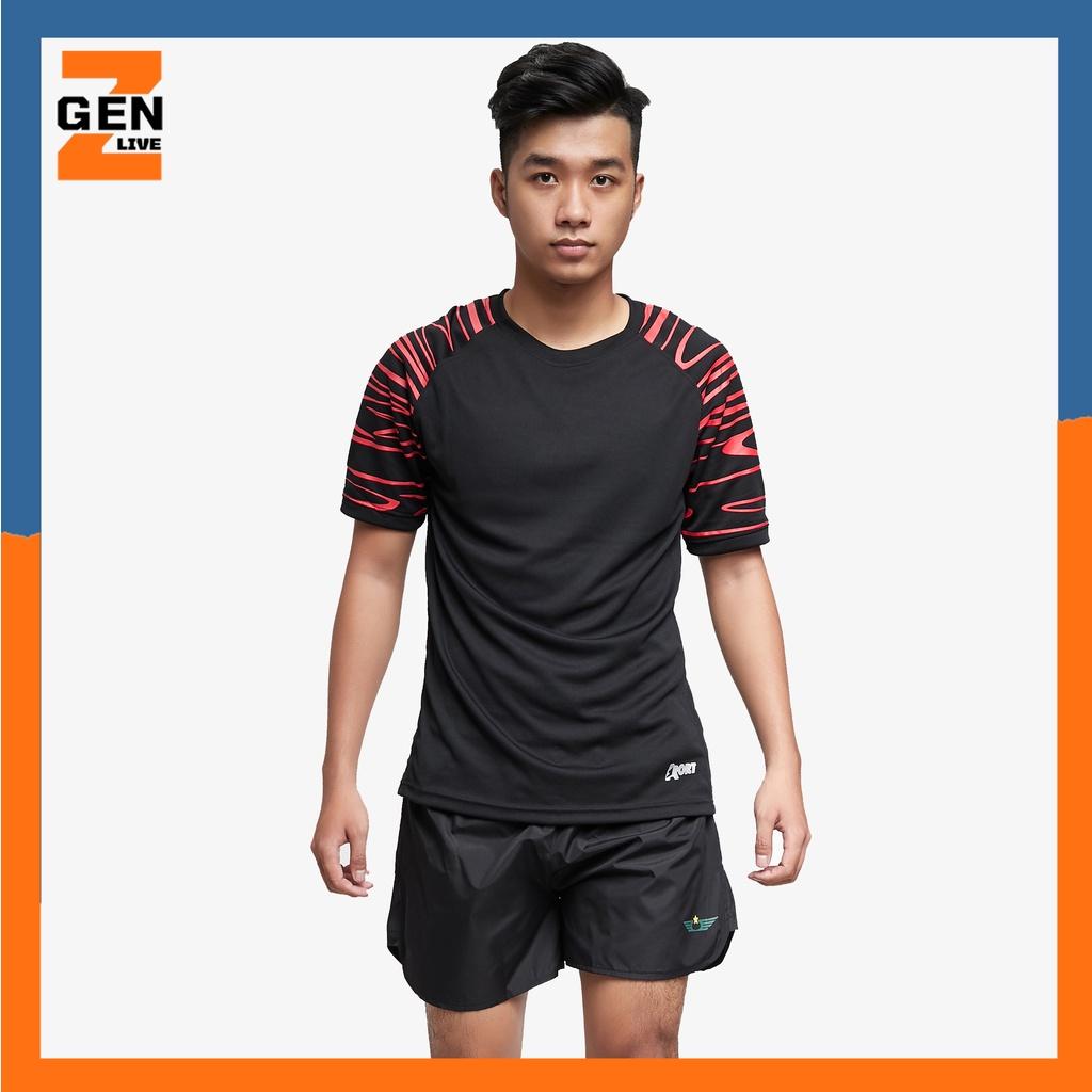 Áo cổ tròn, áo thun thể thao nam chất vải thấm hút họa tiết tay - LZ FASHION - ARD002