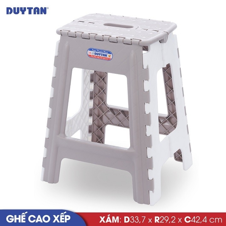 Ghế cao xếp nhựa Duy Tân (33.7 x 29.2 x 42.4 cm) - 05004 - Giao màu ngẫu nhiên - Hàng chính hãng