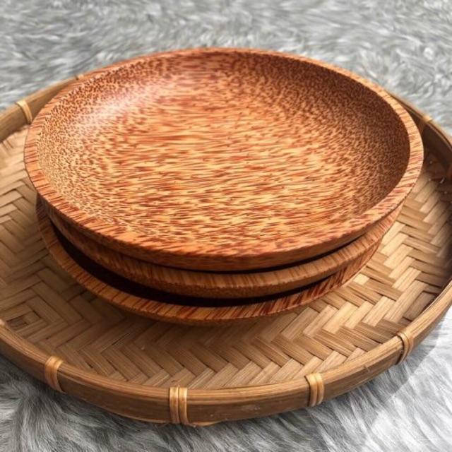 Dĩa gỗ dừa- Dĩa tròn gỗ dừa- Coconut Wood Plate
