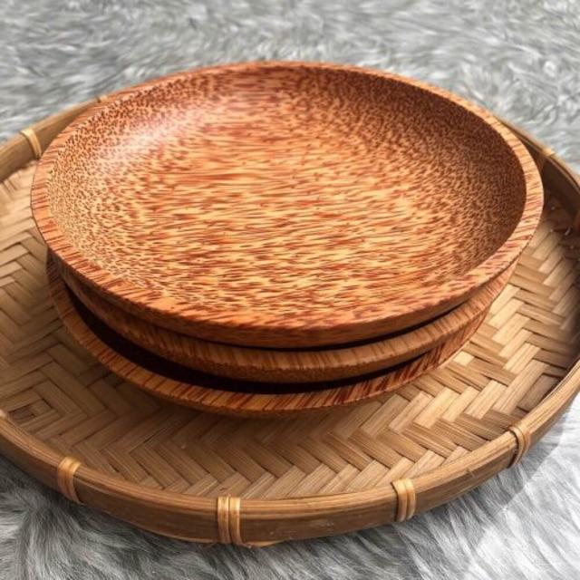 Dĩa gỗ dừa- Dĩa tròn gỗ dừa- Coconut Wood Plate