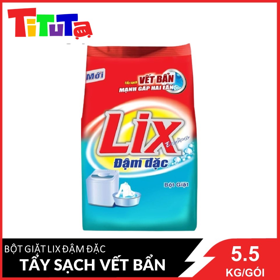 Bột Giặt LIX Đậm Đặc Tẩy sạch Vết Bẩn Mạnh gấp 2 lần 6Kg