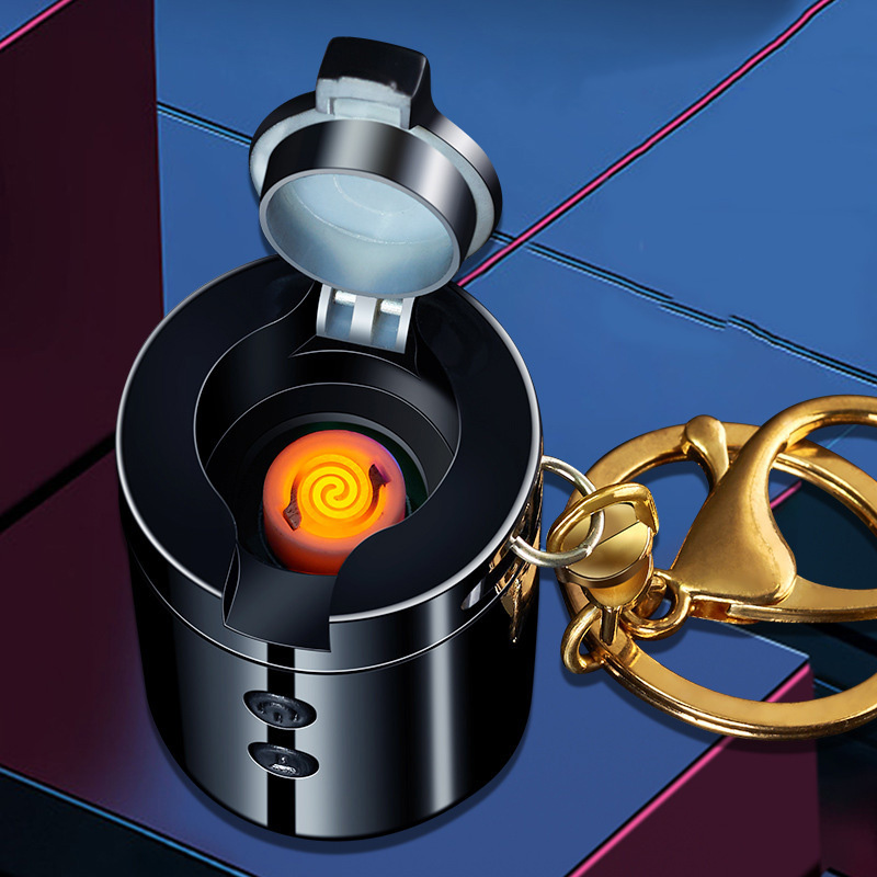 Bật Lửa Điện Hình Trụ Mini Có Đèn Pin Nhiều Màu - Sạc Điện