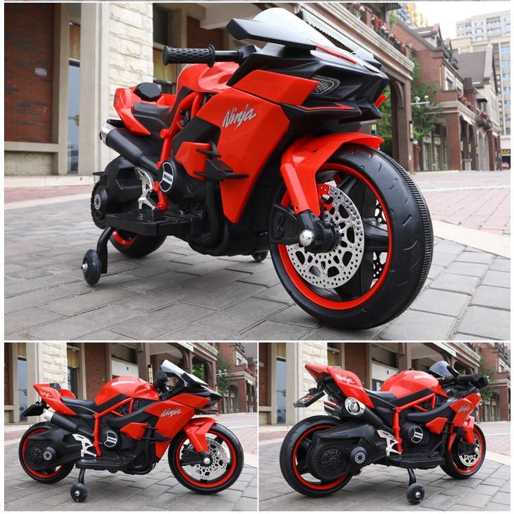 Xe máy điện đạp ga NINJA H2R 2 động cơ bánh phát sáng kiểu dáng thể thao
