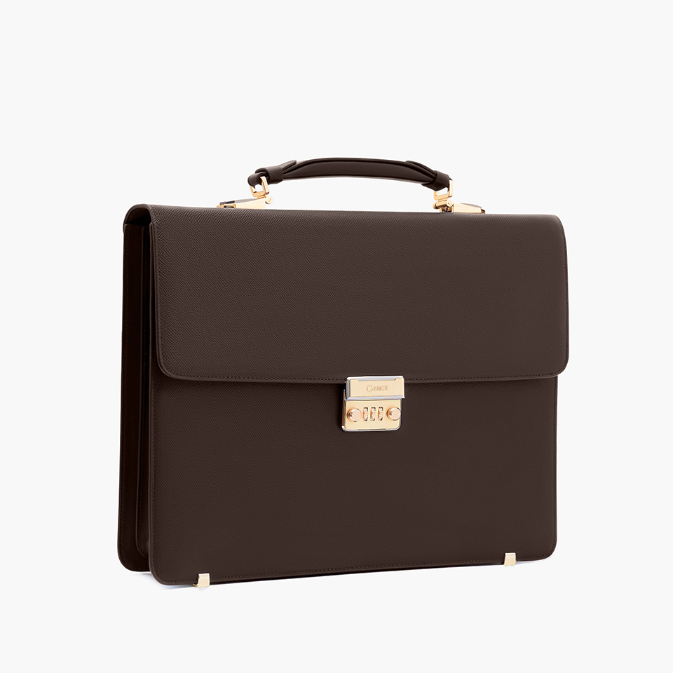 Cặp Xách Nam Công Sở Khóa Số Da Bò Vân Epsom CTS26