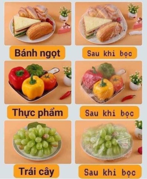 Combo 200 Màng Bọc Thực Phẩm Thức Ăn Chống Bụi , Chống Côn Trùng - Hàng Chính Hãng