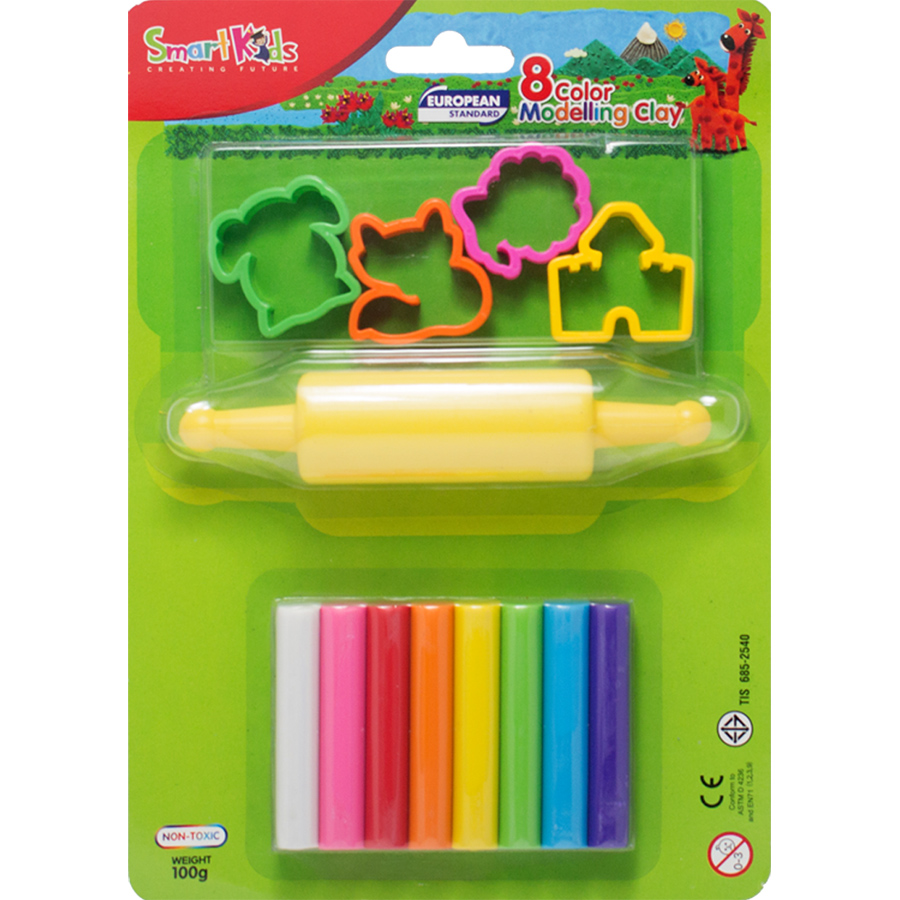 Sáp Nặn Học Tập 8 Màu Thường SMARTKIDS SK-BL8M5R