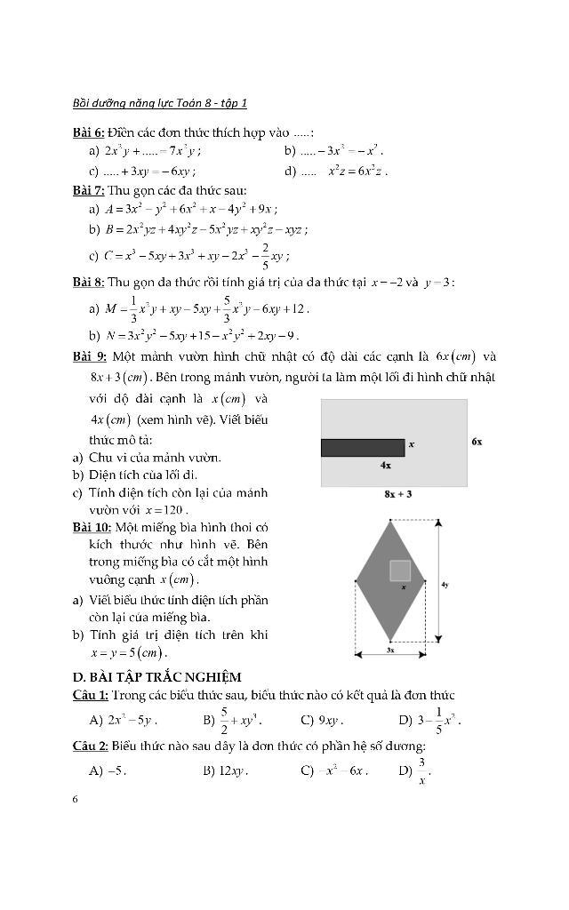 Bồi Dưỡng Năng Lực Toán 8 - Tập 1