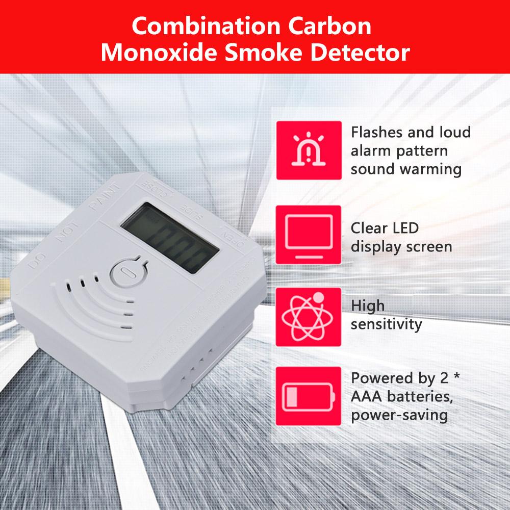 Máy Dò Khói Co Carbon Monoxide Vận Hành Bằng Pin Với Màn Hình Hiển Thị Led Với 2 Chế Độ Cảnh Báo