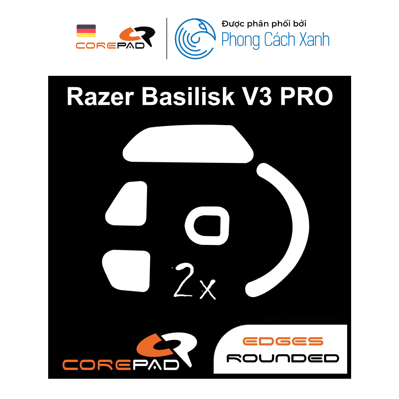 Feet chuột PTFE Corepad Skatez PRO Razer Basilisk V3 Pro (2 bộ) - Hàng Chính Hãng