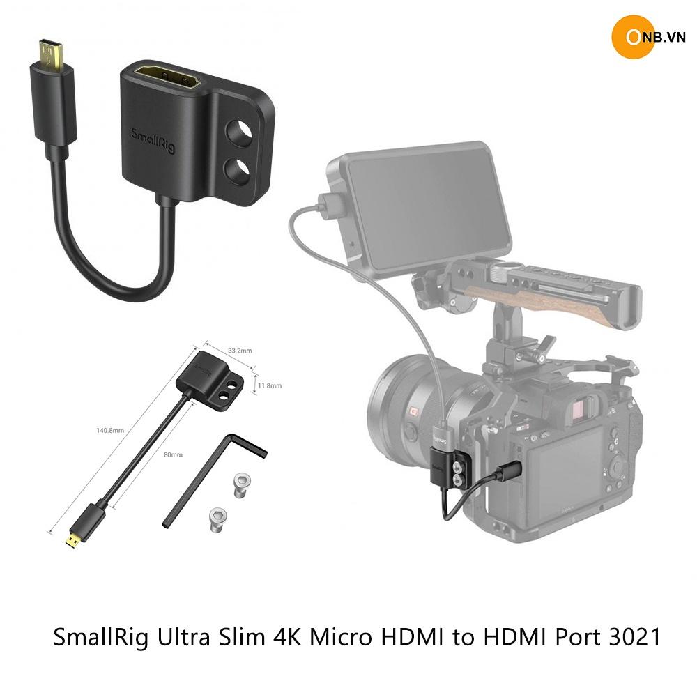 SmallRig Ultra Slim 4K HDMI Adapter Cable to Micro HDMI 3021 - Hàng Chính Hãng