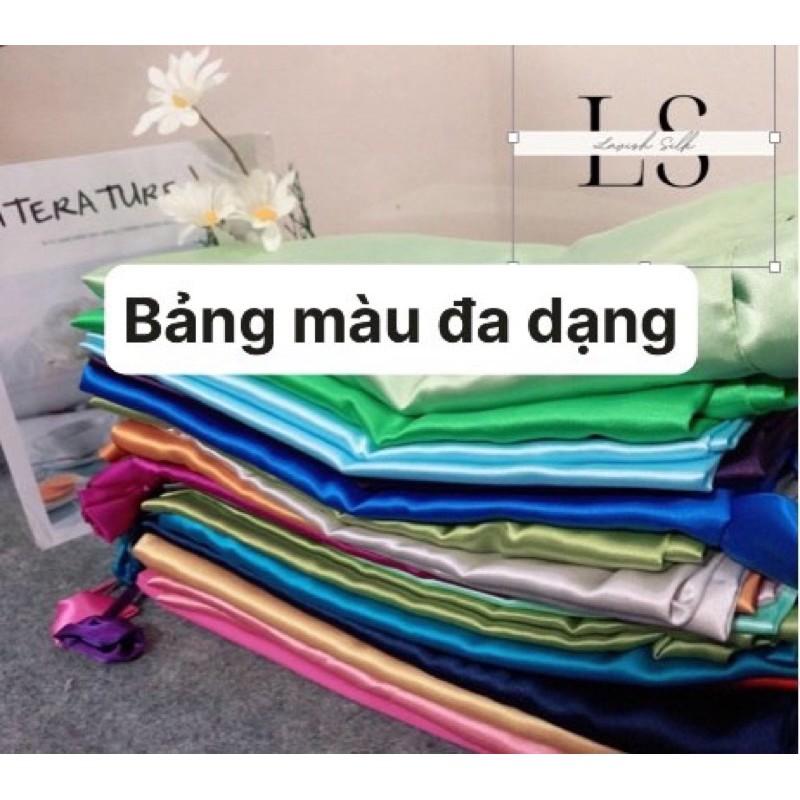 Bộ Ga Gối Phi Lụa Lavish Silk Cao Cấp Mát Lạnh Hàng Loại 1 Không Nối Vải - Xanh Ngọc