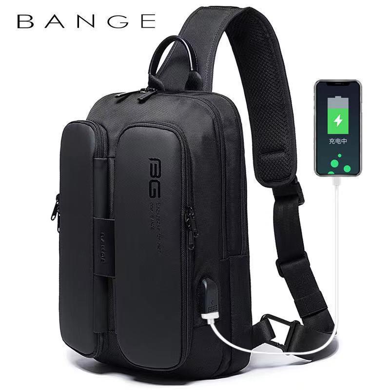 Túi Đeo Chéo Nam + USB BANGE FI18 (CHEST BAG) Cao Cấp - Chống Thấm Nước - Chính Hãng