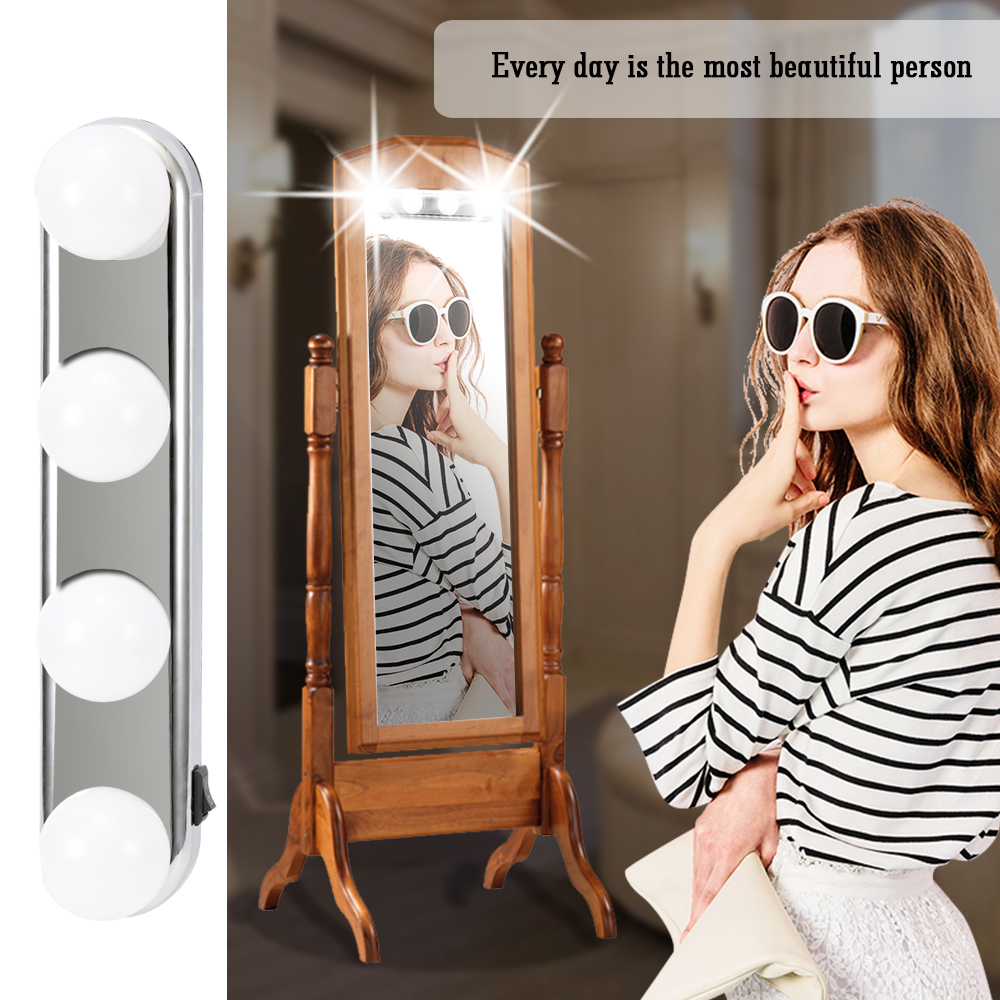 Đèn LED trang điểm không dây gắn vào gương di động