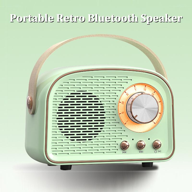 Loa bluetooth retro cổ điển di động Hộp âm thanh mini Hộp âm thanh âm thanh âm thanh Subwofer hỗ trợ thẻ tf usb máy nghe nhạc USB Color: Dark Green