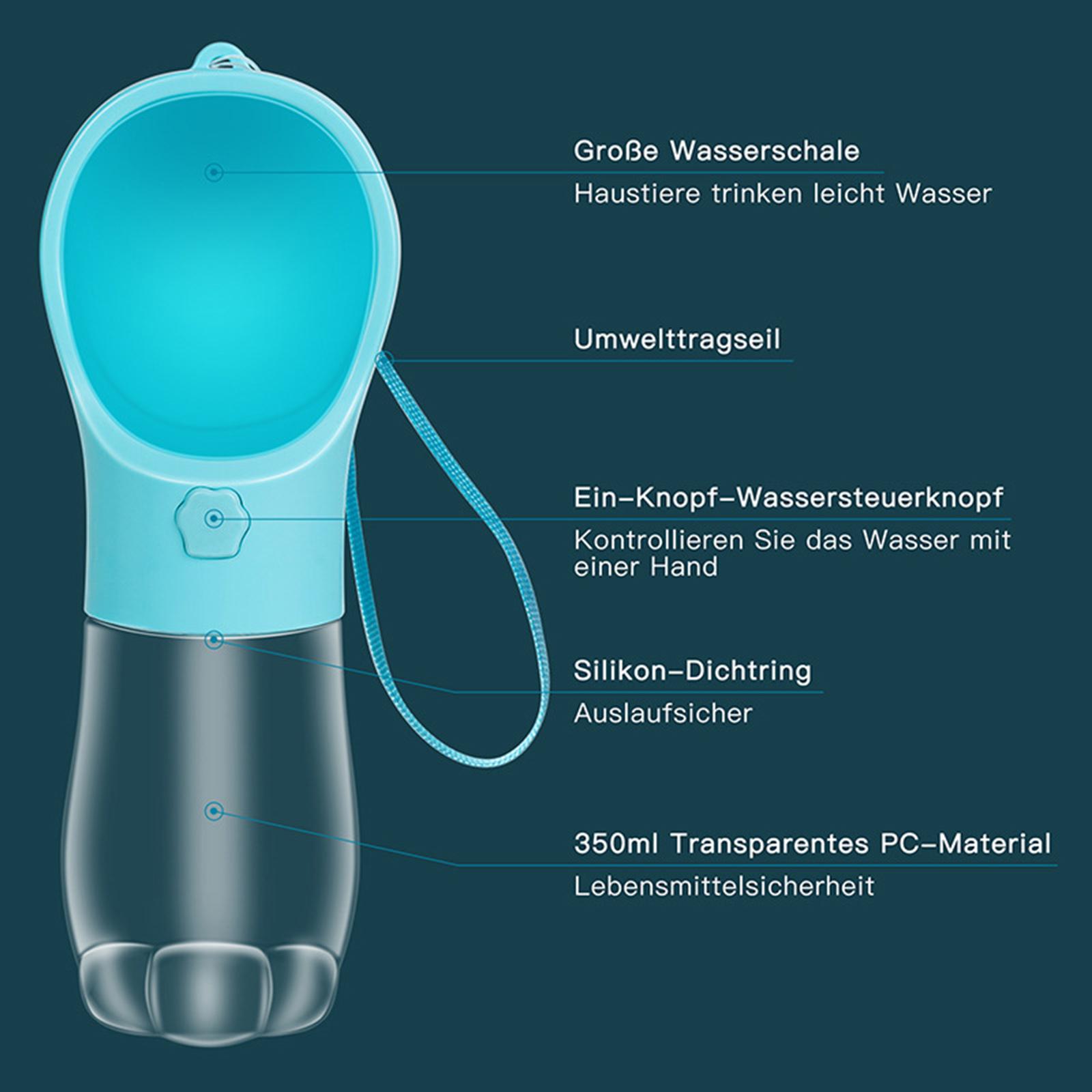 350ml Dog Water Bottle For Small Large Dogs for Walking Food Grade Plastic