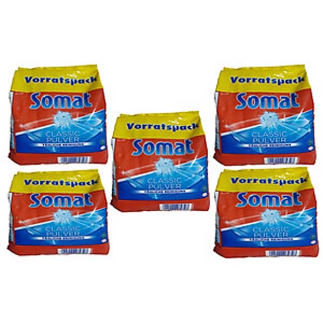 Combo 5 bịch bột Rửa Ly - Bát Somat 1,2 Kg - Đức