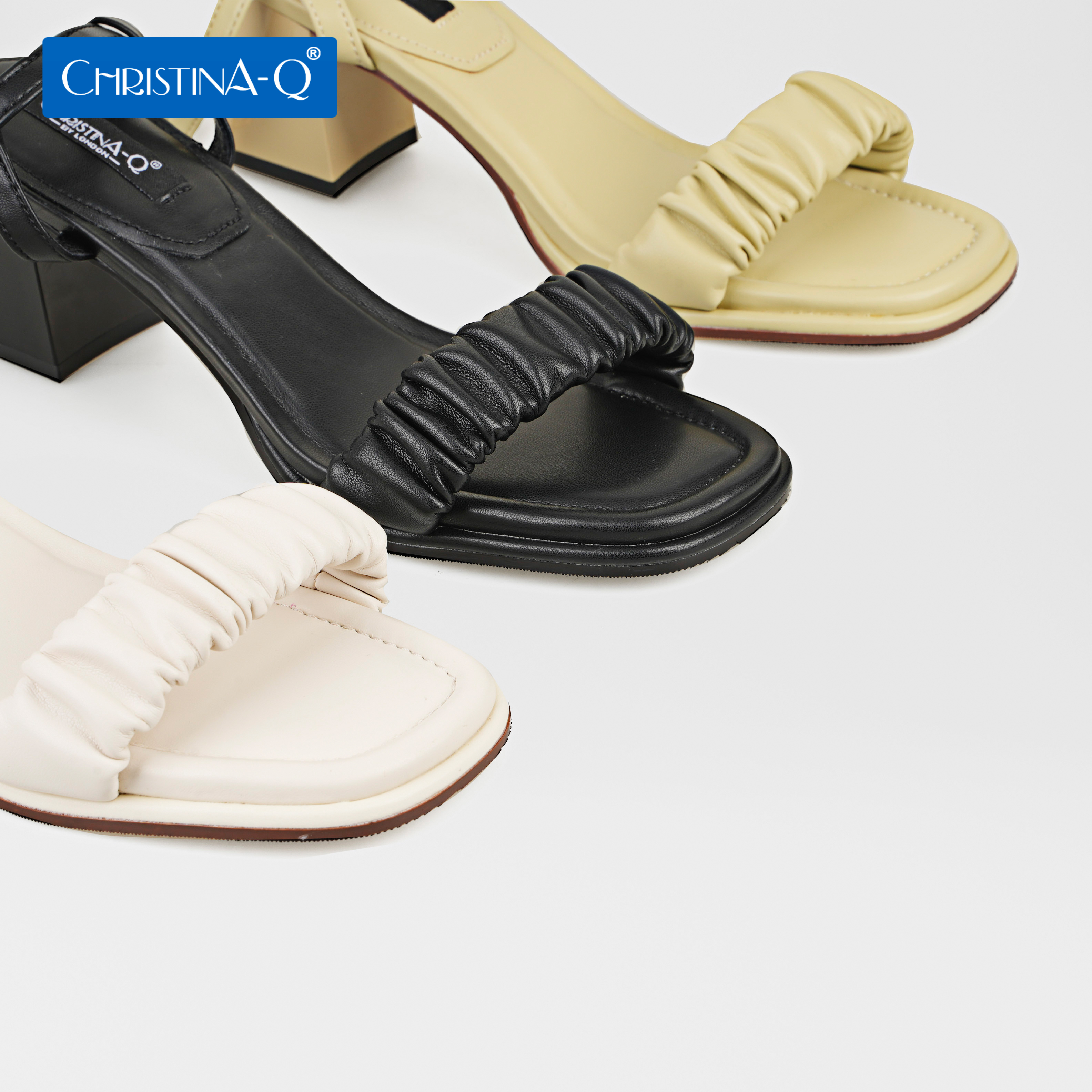 Giày sandals nữ gót trụ ChristinA-Q XDN272