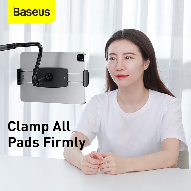 Giá đỡ điện thoại máy tính bảng dạng kẹp đa năng hiệu Baseus Oku Rotary thế hệ 2 Xoay 360 độ, giá kẹp chắc chắn, phù hợp nhiều tư thế người dùng, 4.7 inch đến 12.9 inch - hàng nhập khẩu