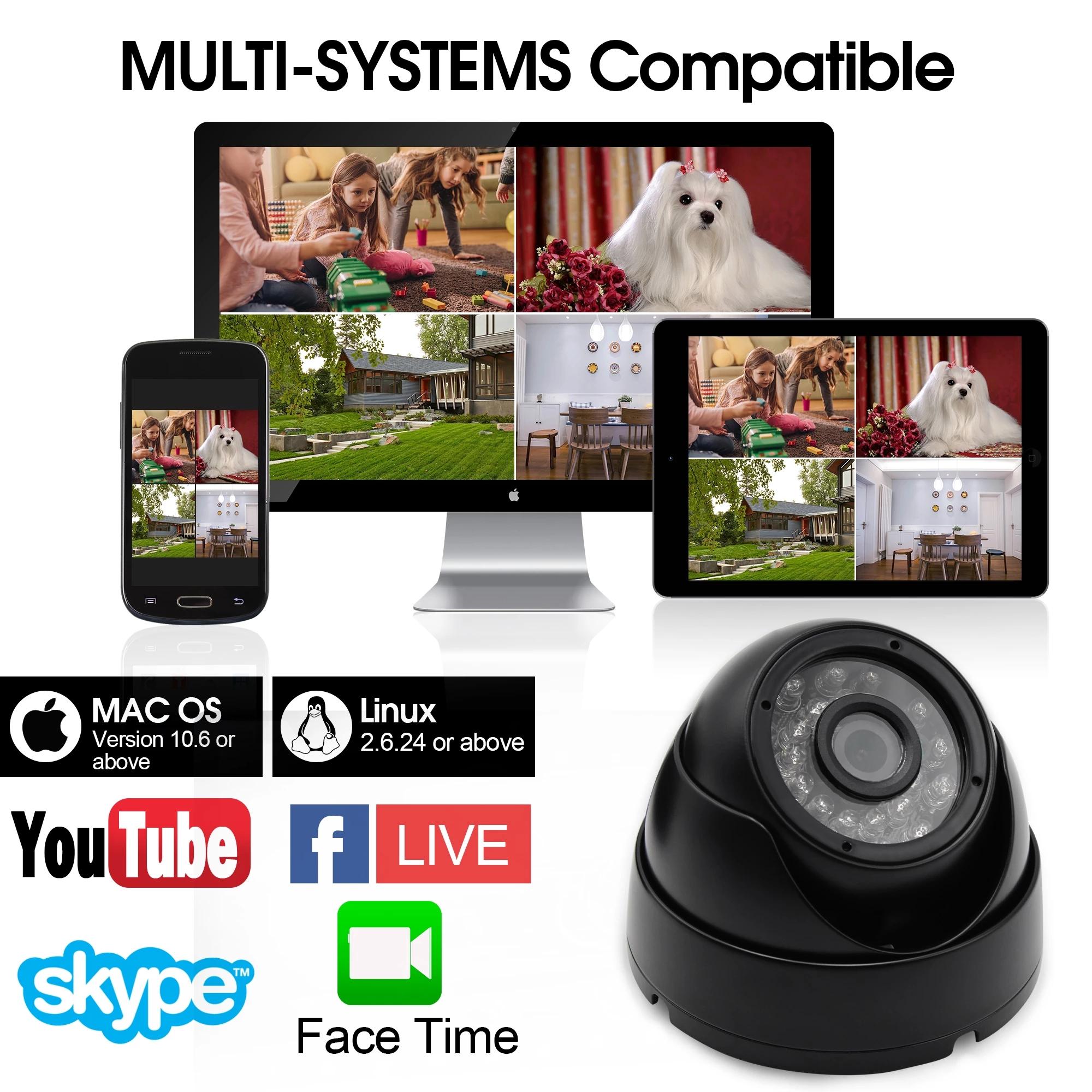 USB Webcam 1080p Full HD kim loại ngoài trời IP66 Bảo mật trình điều khiển miễn phí CCTV Camera USB cho YouTube Skype Live Video