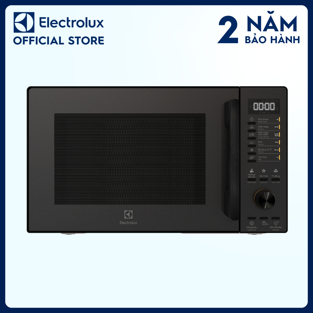 Lò vi sóng để bàn Electrolux tích hợp nướng đối lưu 25L UltimateTaste 500 EMG25D22BM, Hâm nóng và làm giòn, 10 chương trình cài sẵn [Hàng chính hãng]