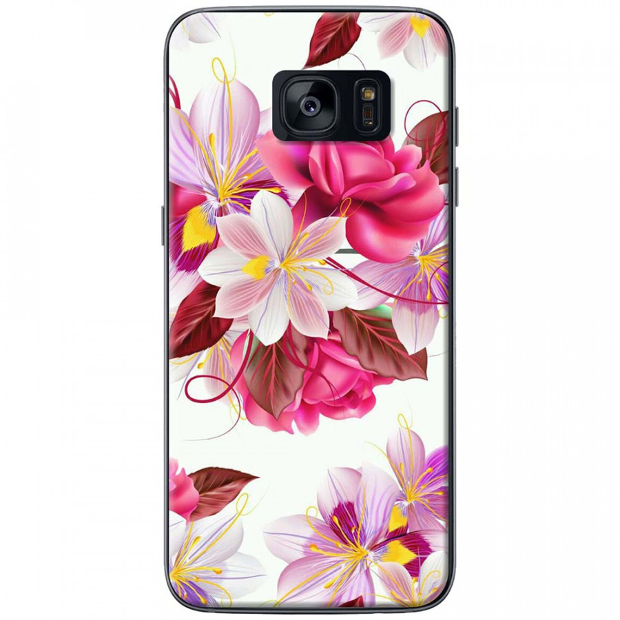 Ốp lưng dành cho Samsung S7 Edge mẫu Hoa hồng trắng