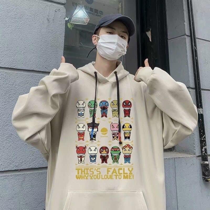 Áo khoác nỉ chui đầu form rộng cho nam nữ Hoodie15