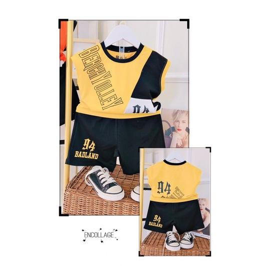 Bộ cotton sát nách bé trai kiểu dáng hiphop 94 BADLAND sành điệu 10-22kg