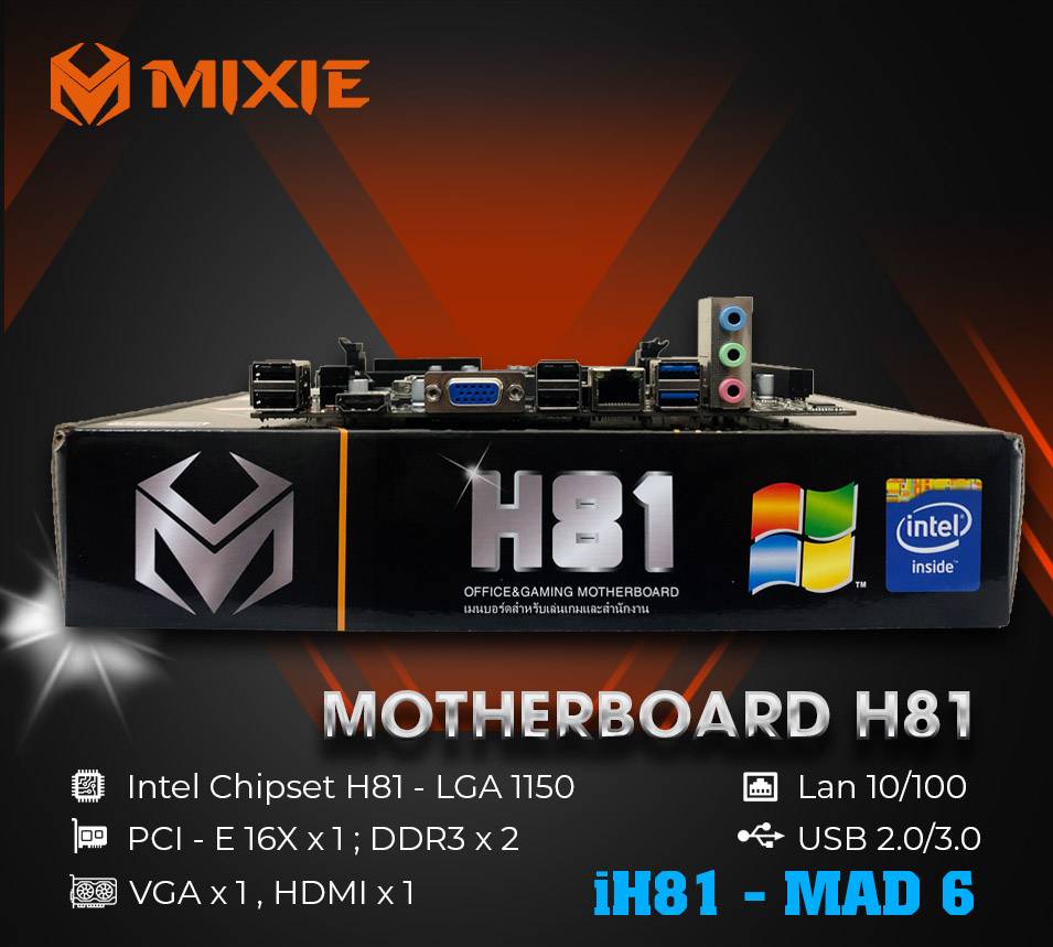 Bo mạch chủ Main MIXIE H81 Socket LGA1150 - Hàng Chính Hãng