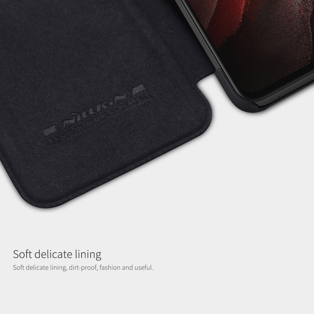 Bao da Leather cho Samsung Galaxy S21 FE 5G hiệu Nillkin Qin (Chất liệu da cao cấp, có ngăn đựng thẻ, mặt da siêu mềm mịn) - hàng nhập khẩu
