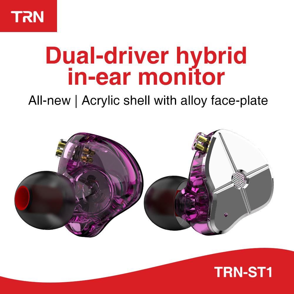 Tai nghe kết hợp với Mic HIFI Màn hình DJ nhét tai thể thao có 2 chân 0,75mm TRN ST1 1DD 1BA có mic