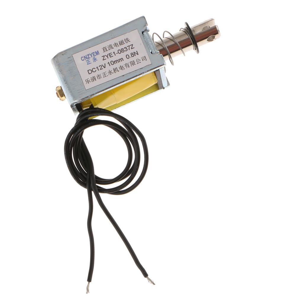 Force 2-Wires Push Pull DC Solenoid Electromagnet 12V Stroke 10mm 0.8N