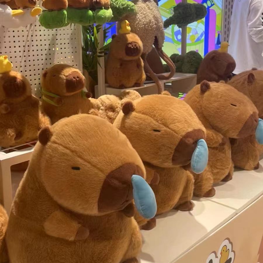 Đồ Chơi Gấu Bông Capybara Rút Mũi Chuột Lang Mang Balo Rùa Capybara Chảy Mũi Hot Trend Thú Nhồi Bông