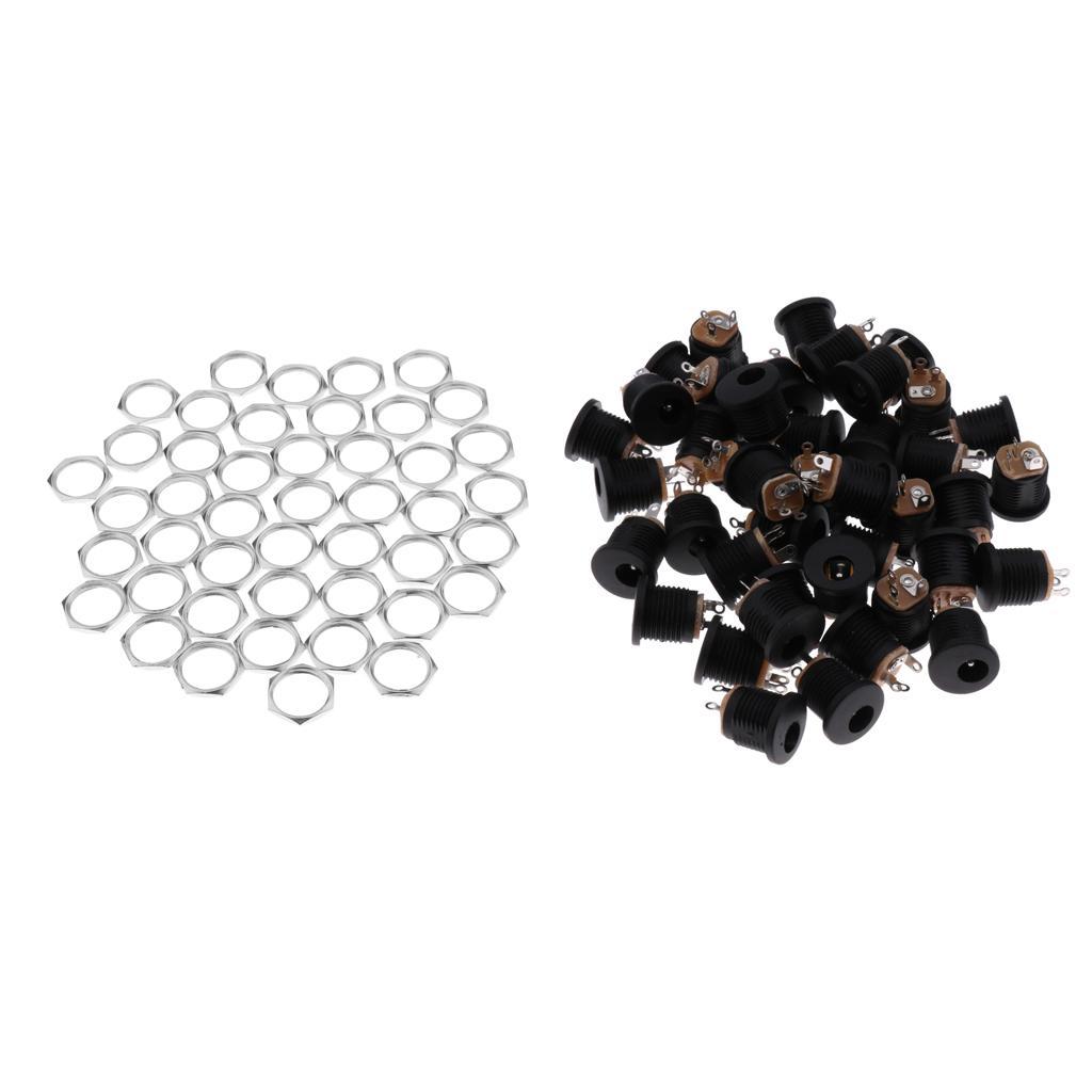 50Pack Panel Mount DC022 2.1x5.5mm DC Power Jack Socket AV Plug Connector