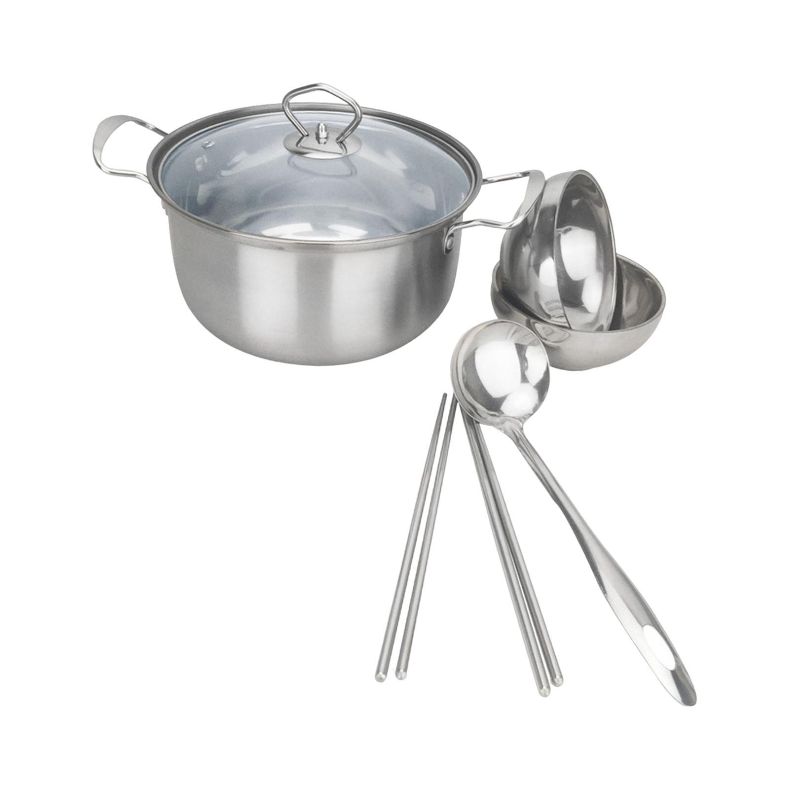 Soup Stockpot Bowls, Spoon, and Chopsticks Cooking Pot for Home Travel