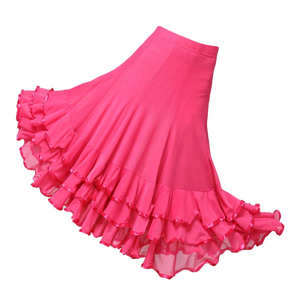 Ladies Dance Skirt Latin Dance Skirt Pleated Skirt Ballroom Tango Swing Cha Cha Dancing Costume Dress Dance Dresses