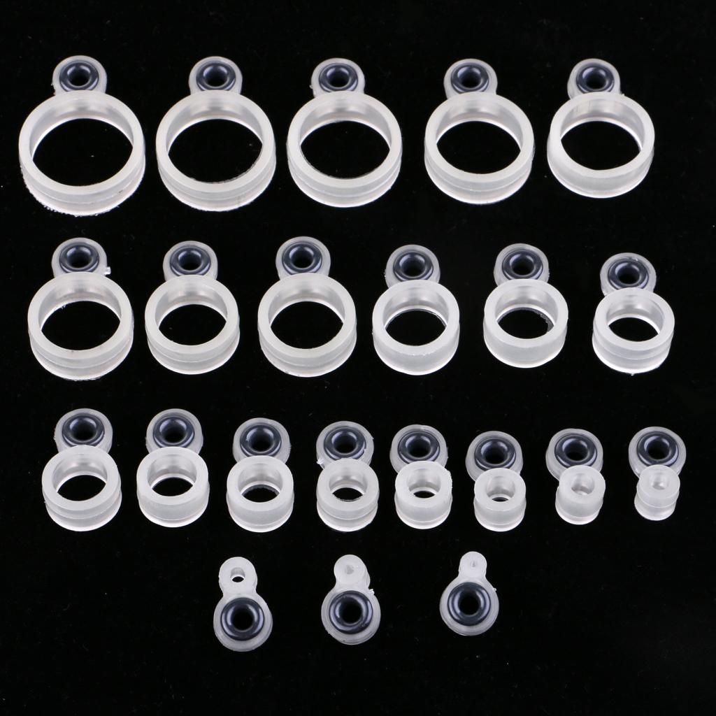 22pcs Silicone & Ceramic Fishing Rod Guides Eye Rings Repair Kit DIY 1#-22#