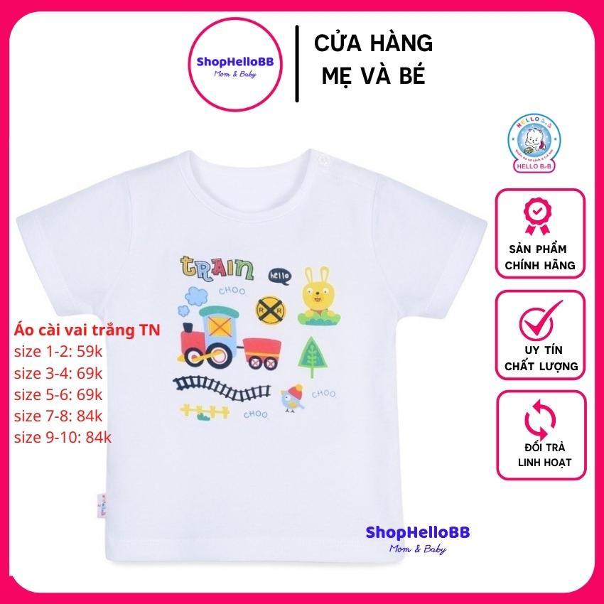 Size bé 6-35kg Áo cài nút vai trắng tay ngắn AL0012 HELLO B&amp;B họa tiết in ngẫu nhiên | Shophellobb