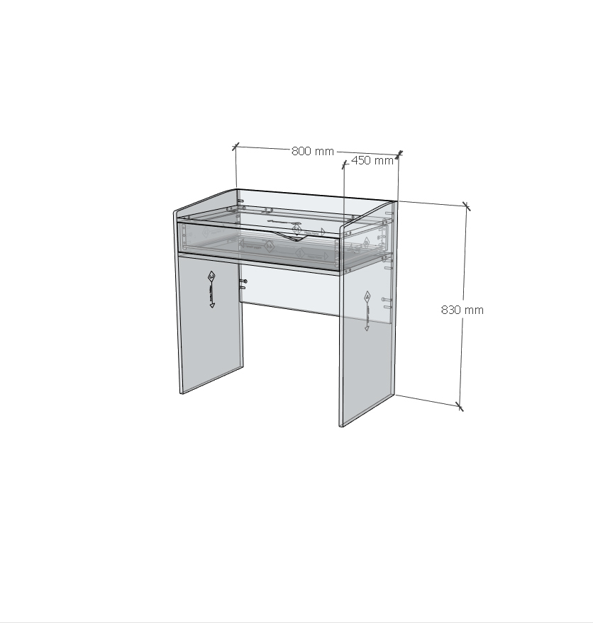 [Happy Home Furniture] WINNI, Bàn trang điểm 1 ngăn kéo, 80cm x 45cm x 83cm ( DxRxC), BAN_077