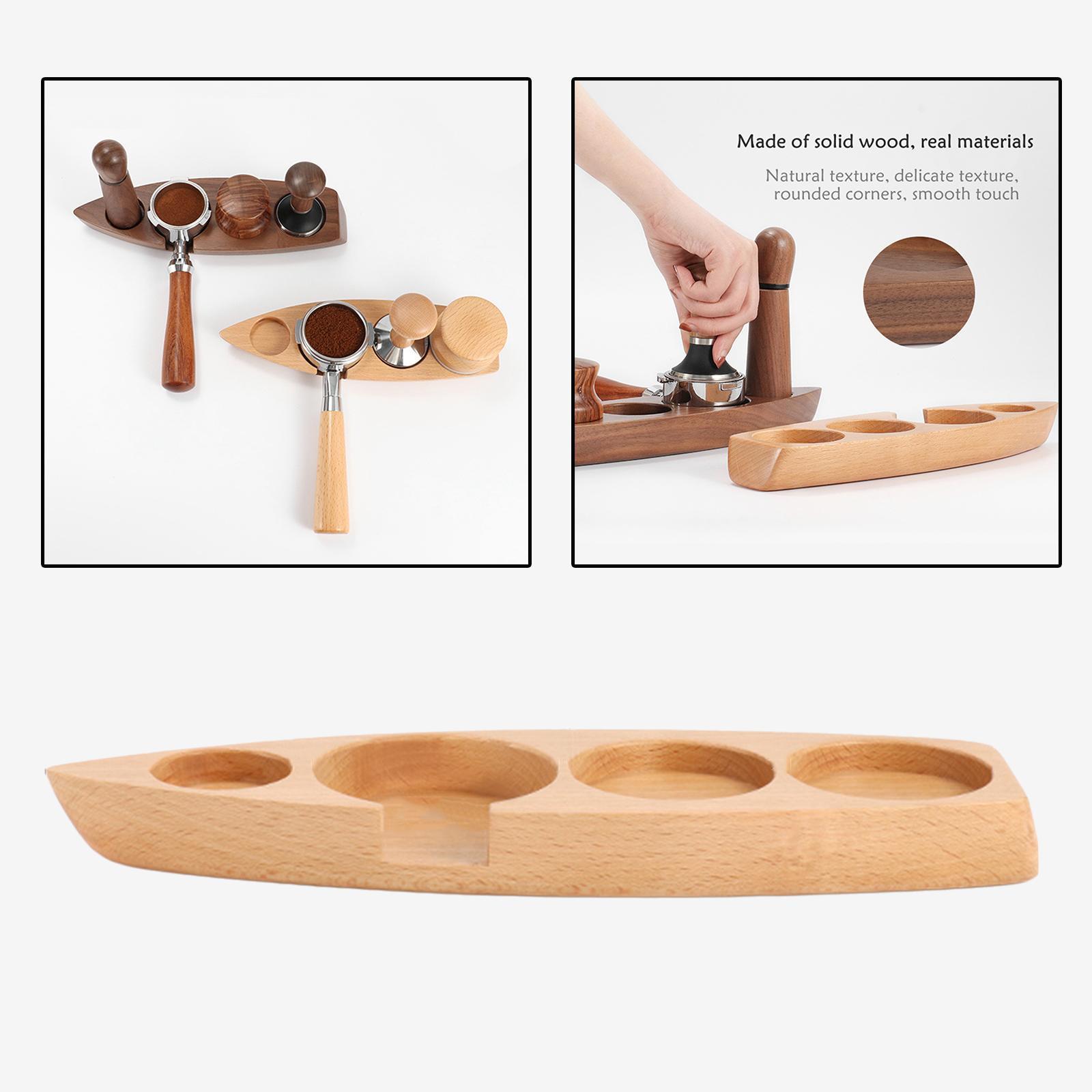 Wood Coffee Filter Tamper Holder, Solid Wooden Espresso Tamper Stand, Coffee Tamper Station Rack, Espresso Tamper Storage Holders, Anti-Slip